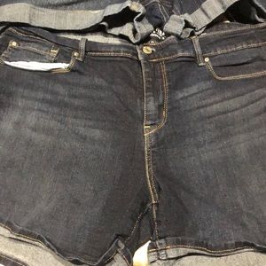 Never worn Dark wash jean shorts